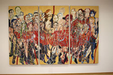 "Wiener Reigen/Tango-Organ" 2011-2013, Eitempera / Halbkreide-grund / LW, 200 x 300 cm, Triptychon