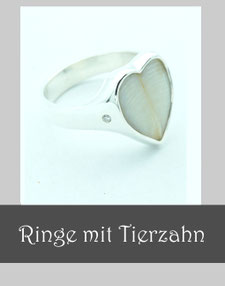 Ring mit Pferdezahn, Ring Hundezahn, Ring mit Katzenzahn, Schmuck mit Pferdezahn, Schmuck mit geschliffenem Pferdezahn anfertigen lassen, Ring mit Pferdezahn anfertigen lassen, Schmuck mit Pferdezahn, Schmuck mit Tierzahn, Anhänger mit Pferdezahn