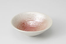 桃釉銀彩平鉢