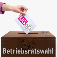 Grafik: Eine Hand wirft ein Wahlkuvert in eine Urne