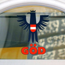 Nahaufnahme des GÖD-Eingangstores mit dem GÖD-Logo