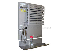 Liquid sampling station w. airfine cooler, on-off sampler closed loop, no emission, bottle sampler with needles