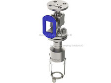 On-Off liquid sampler flanged, bottle sampler closed loop emission free sampling of toxic, dangerous liquids