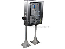 gas sampling cabinet on standpipe, LPG NGL liquefied gas sampler closed loop, no emission, cylinder sampler