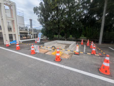 シャッター物置：工事中写真