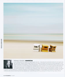 Manuela Deigert über mich Bericht im Magazin Photographie mit einem Bild von 3 Strandkörben auf Langeoog