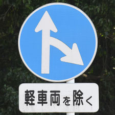 異形矢印標識(指定方向外進行禁止)。佐賀県鳥栖市にある。