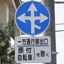 異形矢印標識(指定方向外進行禁止)。千葉県千葉市にある。