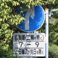 異形矢印標識(指定方向外進行禁止)。千葉県千葉市にある。
