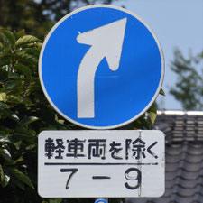 異形矢印標識(指定方向外進行禁止)。千葉県千葉市にある。