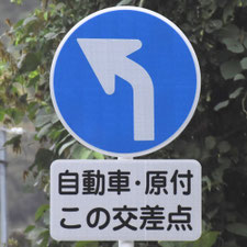 異形矢印標識(指定方向外進行禁止)。岐阜県岐阜市にある。