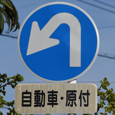 異形矢印標識(指定方向外進行禁止)。愛知県安城市にある。