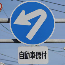 異形矢印標識(指定方向外進行禁止)。愛知県安城市にある。