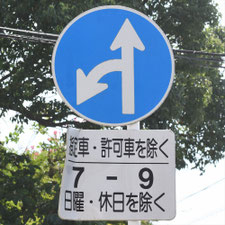 異形矢印標識(指定方向外進行禁止)。千葉県千葉市にある。