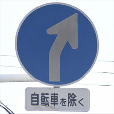 異形矢印標識(指定方向外進行禁止)。千葉県千葉市にある。