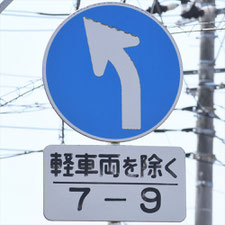 異形矢印標識(指定方向外進行禁止)。千葉県千葉市にある。