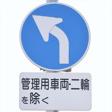 異形矢印標識(指定方向外進行禁止)。栃木県足利市にある。