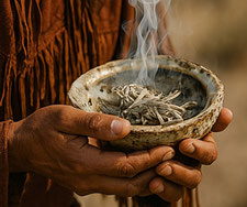 Indigene Völker traditionelles räuchern mit weissem Salbei