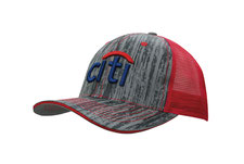 #4144 PRINTED CAP WOOD PRINTED MIT KONTRASTNÄHTEN, NETZMATERIAL HINTEN
