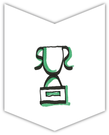 Handskizzenlogo eines Pokals für die Finalisierung