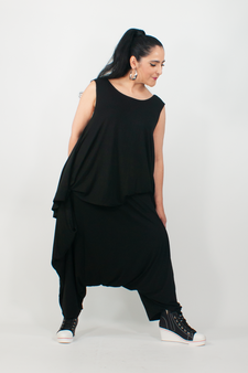 extravagante schwarze Jerseyhose