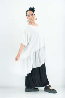 Sommershirt mit Tüllsaum