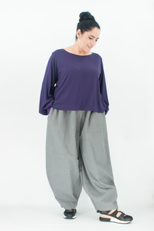 graue oversized Karottenhose