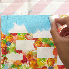 おうち時間 アート 絵の具 親子