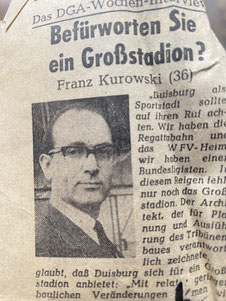 Artikel mit dem Architekten Kurowski in der WAZ