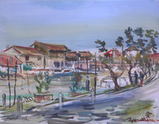 Jean Gérard Carrère Port de Taussat Bassin d'Arcachon Galerie Bassam
