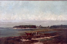 Rose Marie Marquette Amédée Baudit Ares Bassin d'Arcachon Huile sur toile Galerie Bassam Bordeaux Cap Ferret