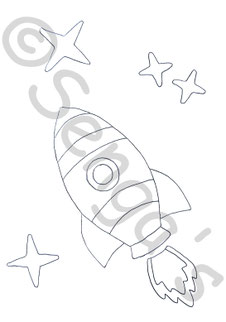 Raketen-Motiv für Kindergartentasche
