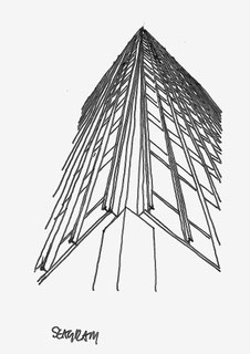 Seagram Building, sketched by Heidi Mergl