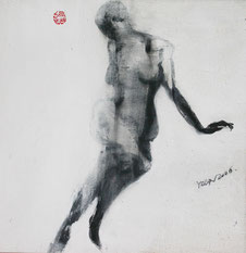 女子 WOMAN 40X40CM 布面油画 OIL ON CANVAS 2006 (收藏于法国 COLLECTED IN FRANCE)