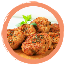 Getreidepflanzerl mit Wildkräutersalat