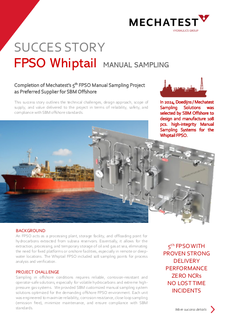 Succes story FPSO Sampling systems, SBM sample connections, FPSO liquid sampling, FPSO gas sampling, FPSO Sampling project SBM, Petrobras, Mechatest FPSO sampling, Swagelok grab sample panel, grab sampling