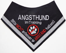 Angsthund, Halstuch, Hundehalstuch bestickt