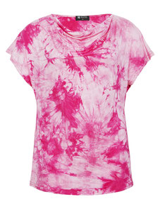 pinkes T-Shirt in Tye and Dye Muster in großen Größeno