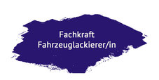 Farbklecks mit der Beschriftung: Fachkraft Fahrzeuglackierung/in
