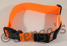 Stretchhalsband mit "Chiplasche" und Soll-Bruchstelle für Aktivstall