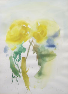 Karl Korab,  "Blumen", 1986, Aquarell, 54x40cm