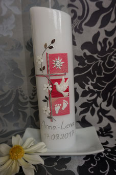 Taufkerze in Farbe, Taufkerze Lebensbaum, Kerze Taufe mit Lebensbaum, Taufe, Baby, Geschenk Taufe, Geschenk Geburt, Taufe Kirche, Christliche Taufe, Taufsymbole