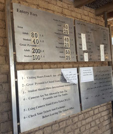 The prices are displayed very clearly at the Pyramids - only pay for what you want to see! Dante Harker