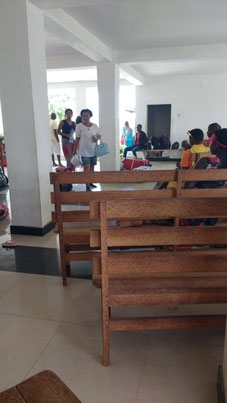 The waiting area in scorching hot Nampula, Mozambique. Dante Harker