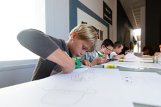 Visite-atelier pour les enfants, août 2016. ©Mathieu Le Gall