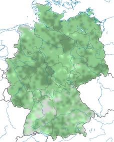 Karte zur Verbreitung der Weidenmeise in Deutschland