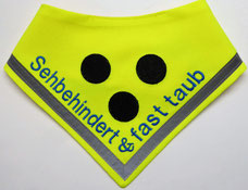 Blinden Logo, Halstuch für blinde Hunde, Blindenhalstuch, blind, neon, blind dog, halsduk, scarf