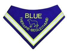 Hundehalstuch, textilfashion.de, Name, Therapiebegleithund, blau
