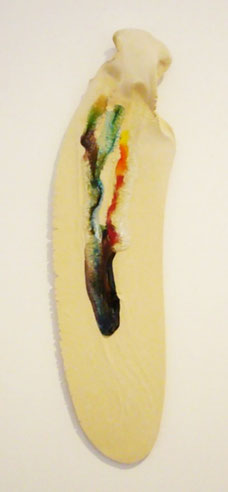 by Jassu Kaneko, No title #39 / clay and color glass 15x50x5cm/ price: 850 euro