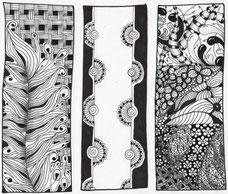 motif décoratif à colorier style zentangle pour marquer ses livres